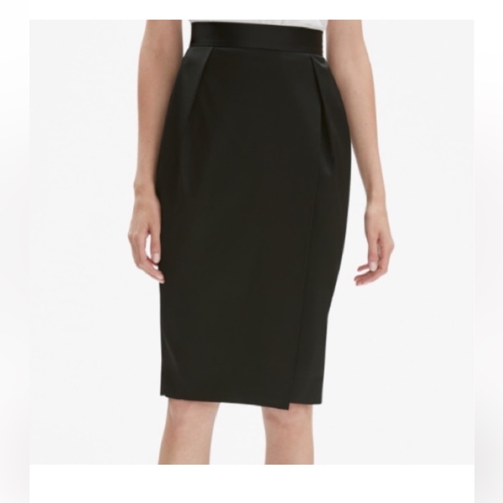 NWT MM LaFleur Perry Satin Faux Wrap Pencil Skirt- Size 4